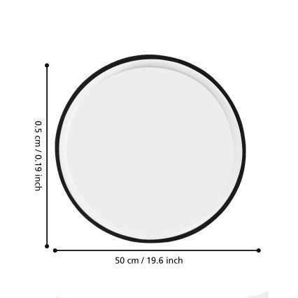 Eglo 425042 - Sieninis veidrodis BANI, diametras 31 cm, juodas