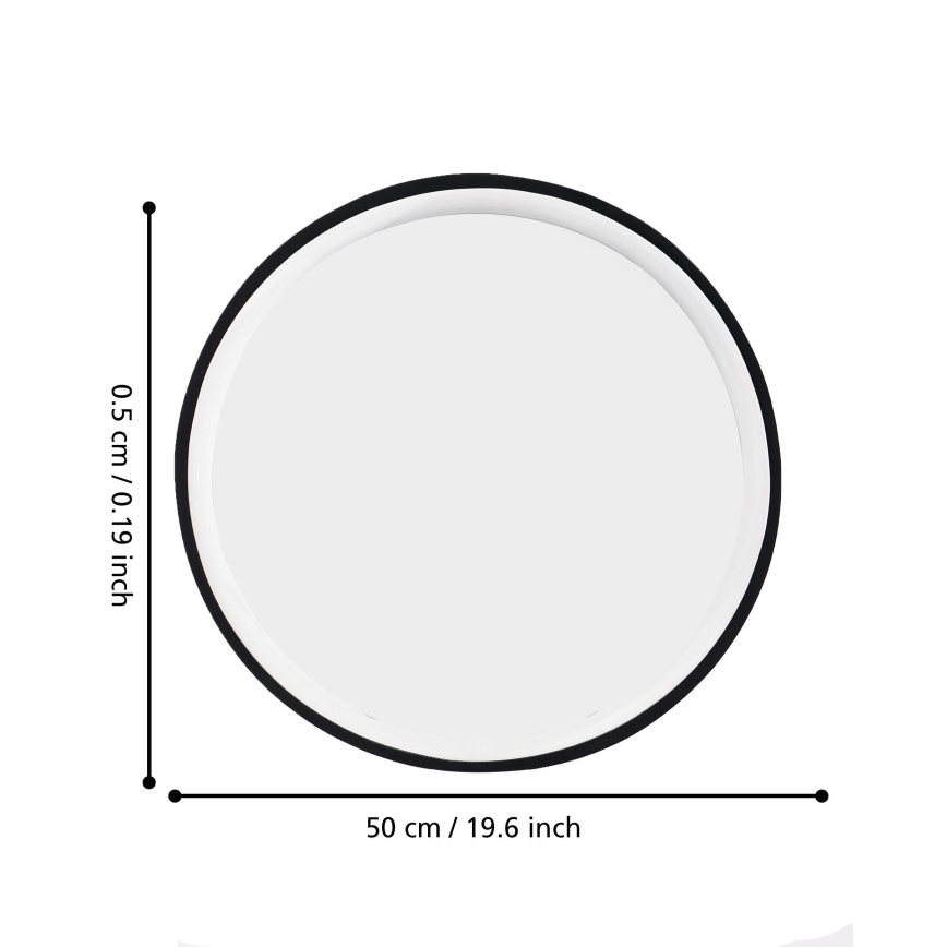 Eglo 425042 - Sieninis veidrodis BANI, diametras 31 cm, juodas