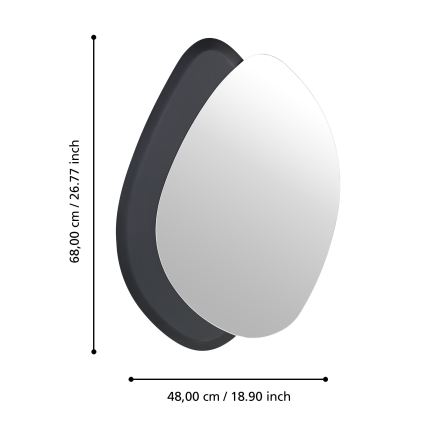Eglo 425051 - Sieninis veidrodis LIOMA 68x48 cm eglės/juoda
