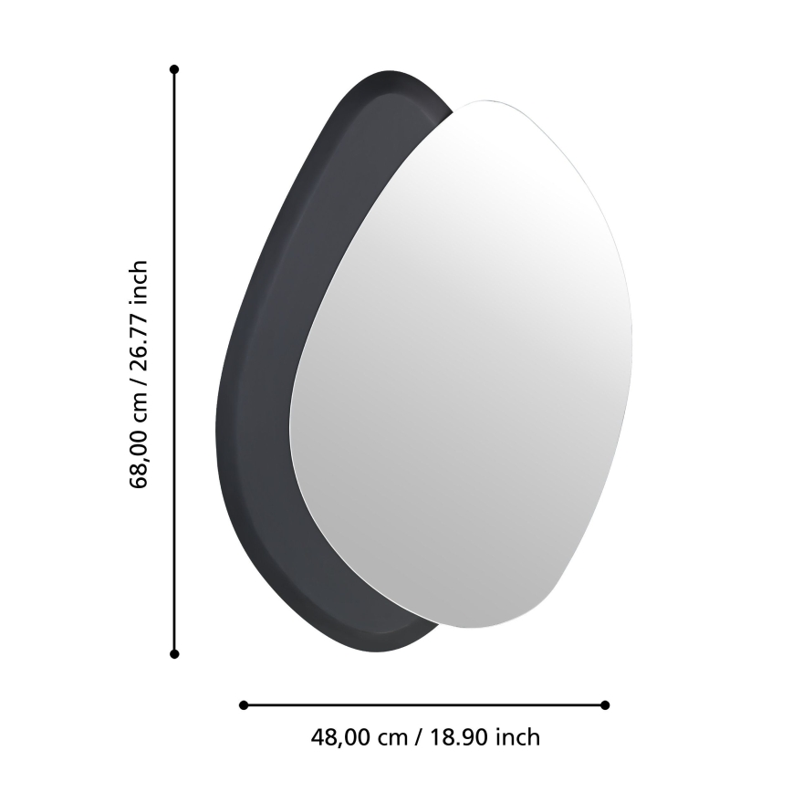 Eglo 425051 - Sieninis veidrodis LIOMA 68x48 cm eglės/juoda
