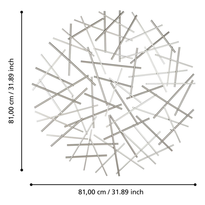 Eglo -  Sienų dekoracija diametras 81 cm matinis chromas