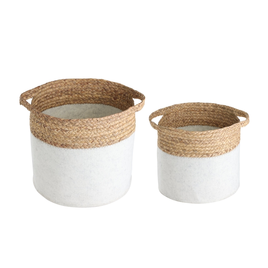 Eglo 426584 - RINKINYS 2 vnt. Dekoratyviniai krepšeliai NANAE 30x31 cm balti/smėliniai