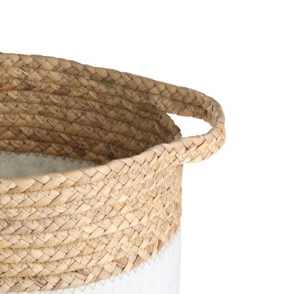 Eglo 426584 - RINKINYS 2 vnt. Dekoratyviniai krepšeliai NANAE 30x31 cm balti/smėliniai