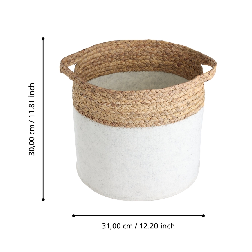 Eglo 426584 - RINKINYS 2 vnt. Dekoratyviniai krepšeliai NANAE 30x31 cm balti/smėliniai