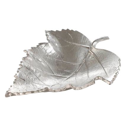 Eglo - Dekoratyvinis padėklas 18,5x23,5 cm lapas/sidabras