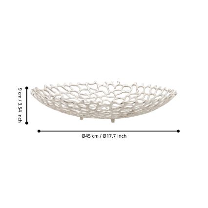 Eglo 427488 - Dekoratyvinis dubuo KIMITSU, skersmuo 45 cm, sidabrinis