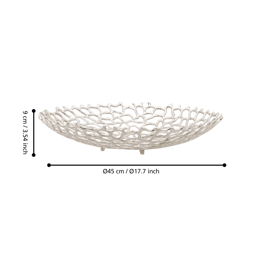 Eglo 427488 - Dekoratyvinis dubuo KIMITSU, skersmuo 45 cm, sidabrinis