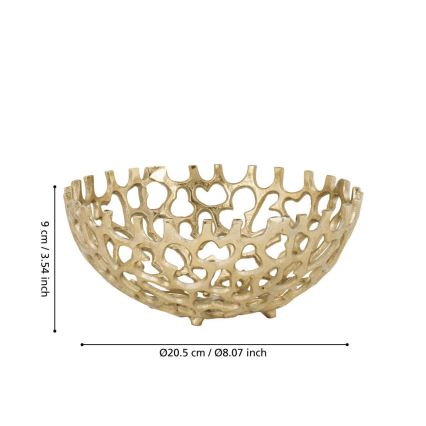 Eglo - Dekoratyvinis padėklas diametras 20,5 cm auksas