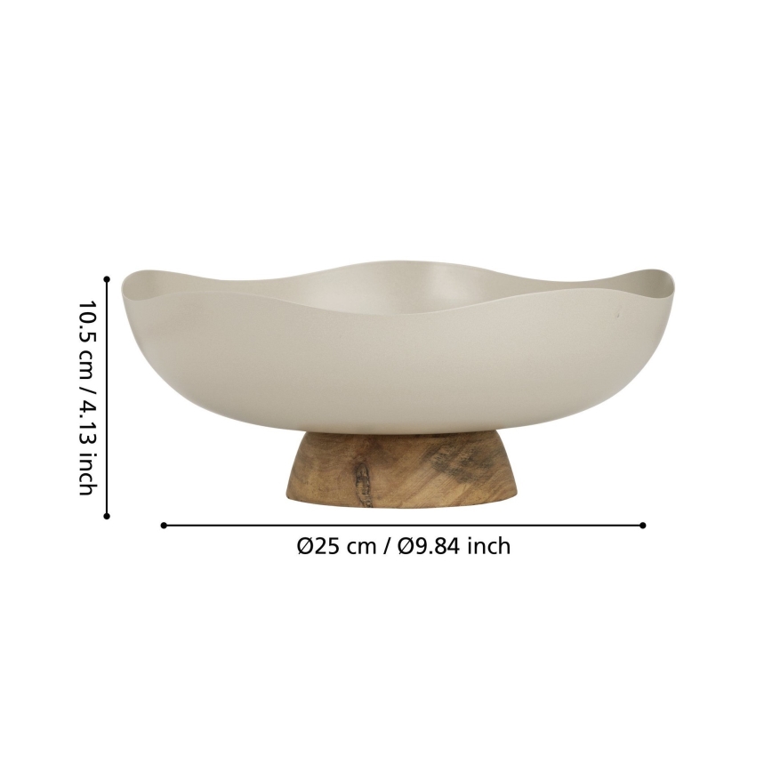 Eglo - Dekoratyvinis padėklas diametras 25 cm smėlio spalva