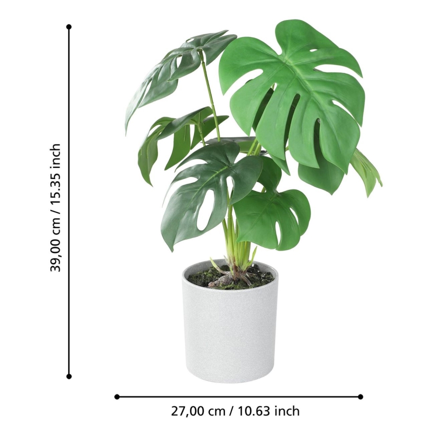 Eglo - Dirbtinis augalas vazone 42x30 cm monstera