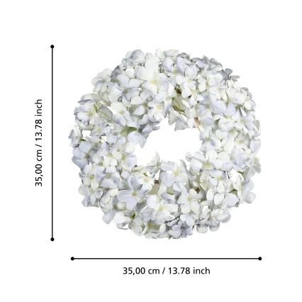 Eglo - Dirbtinis gėlių vainikas diametras 35 cm mėlyna