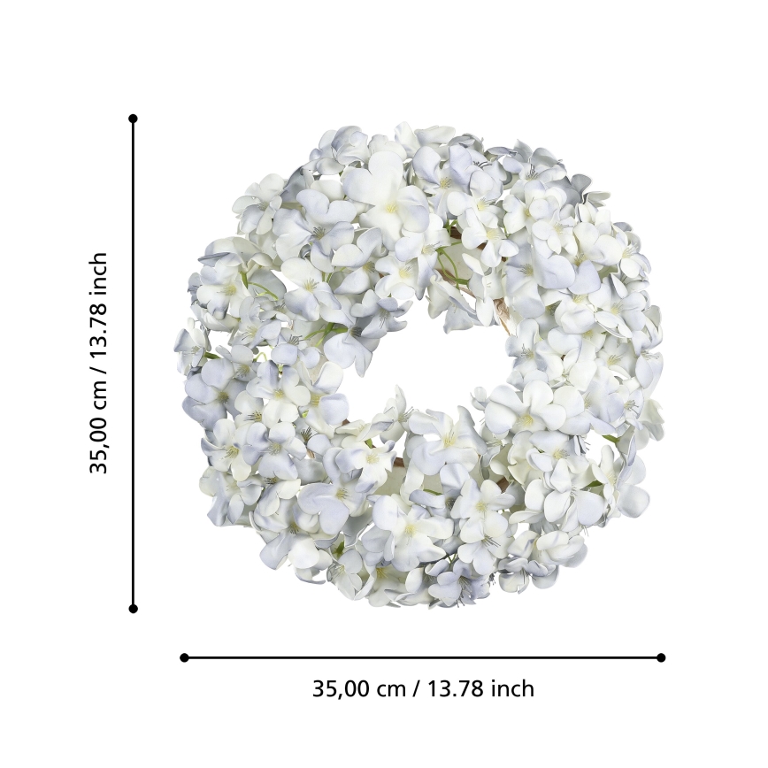 Eglo - Dirbtinis gėlių vainikas diametras 35 cm mėlyna