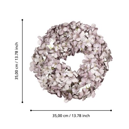Eglo - Dirbtinis gėlių vainikas diametras 35 cm violetinė