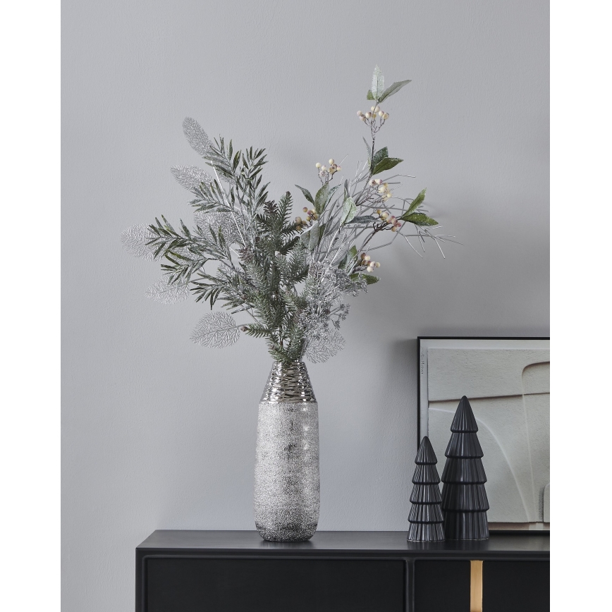 Eglo - Dirbtinė gėlė 87,5 cm sidabras
