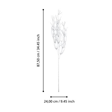 Eglo - Dirbtinė gėlė 87,5 cm sidabras