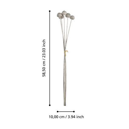 Eglo - Dirbtinė gėlė 58,5 cm sidabras