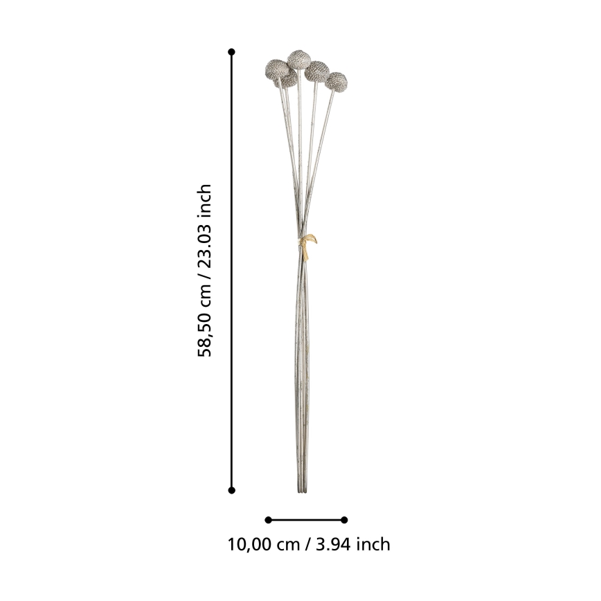 Eglo - Dirbtinė gėlė 58,5 cm sidabras