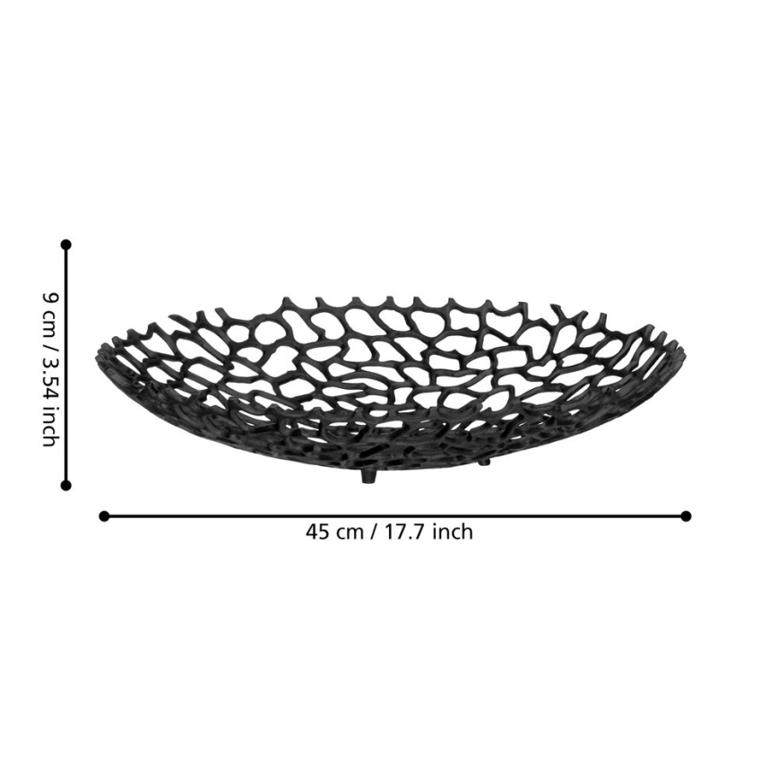 Eglo 429737 - Elegantiška dekoratyvinė dubenė KIMITSU, skersmuo 45 cm, juoda