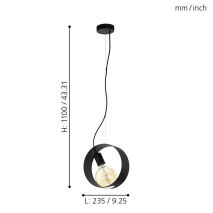 Eglo 43128 - LED pakabinamas šviestuvas ant laido MAIDENHEAD 1xE27/4W/230V
