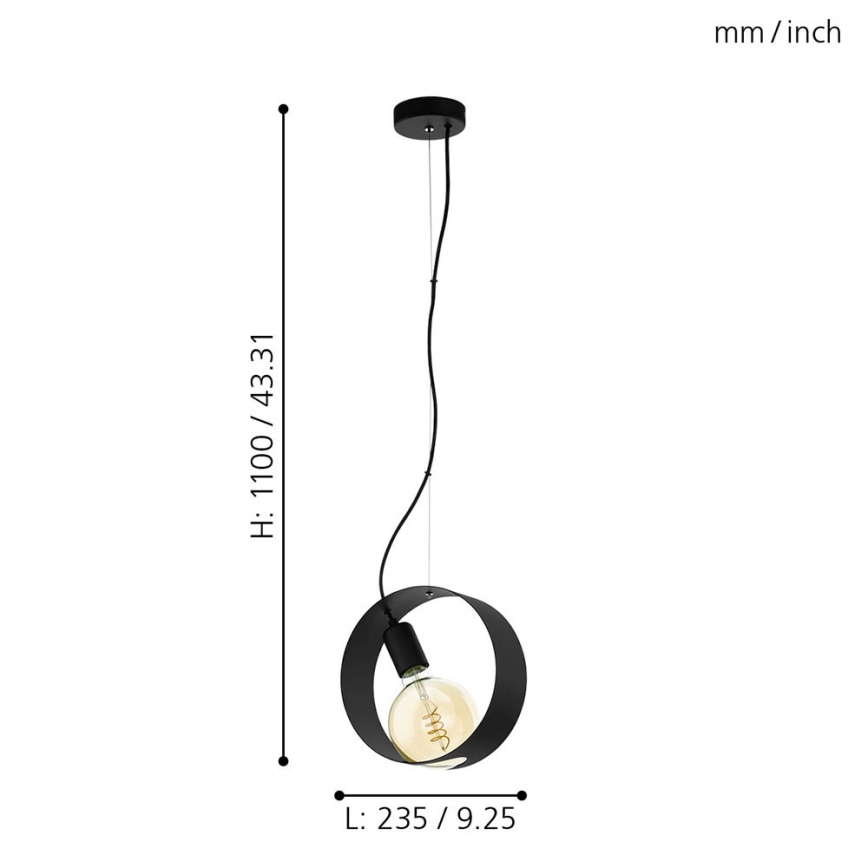 Eglo 43128 - LED pakabinamas šviestuvas ant laido MAIDENHEAD 1xE27/4W/230V