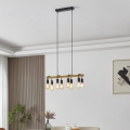 Eglo 43316 - Pakabinamas šviestuvas ant laido ERRIBERA 8xE27/40W/230V ąžuolas/juodas