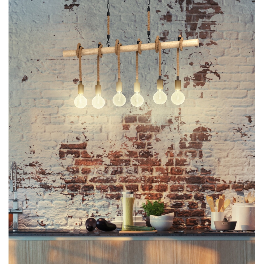 Eglo - Sietynas, kabinamas ant grandinės 6xE27/40W/230V