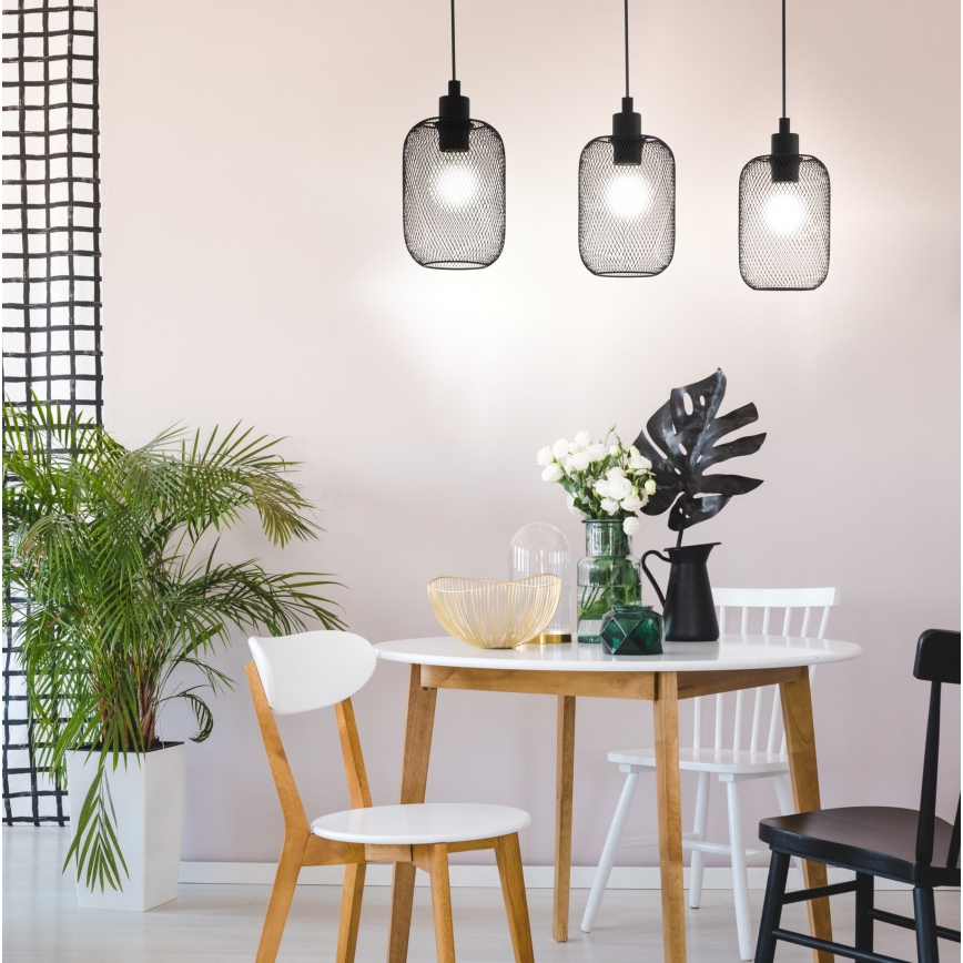 Eglo - Sietynas, kabinamas ant virvės 3xE27/60W/230V