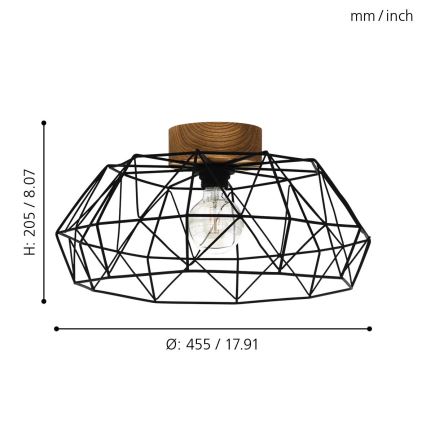 Eglo - Lubinis šviestuvas 1xE27/60W/230V