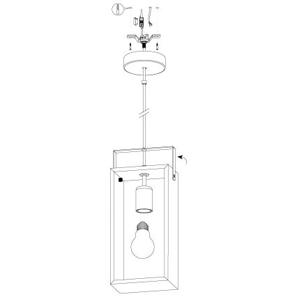 Eglo - Sietynas, kabinamas ant virvės 1xE27/40W/230V
