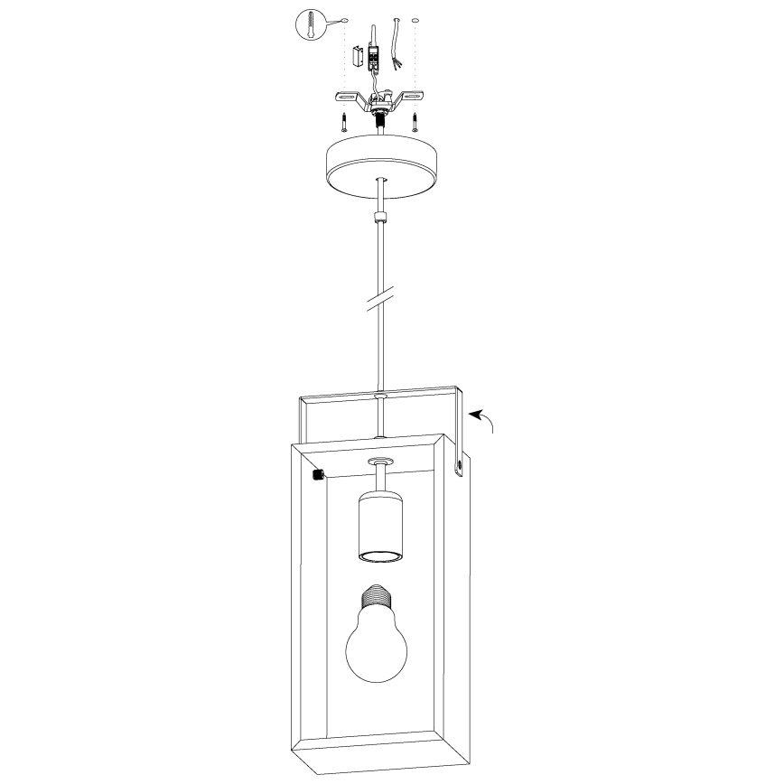 Eglo - Sietynas, kabinamas ant virvės 1xE27/40W/230V