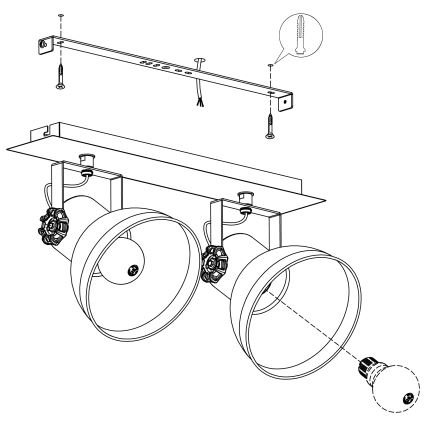 Eglo - Akcentinis apšvietimas 2xE27/40W/230V