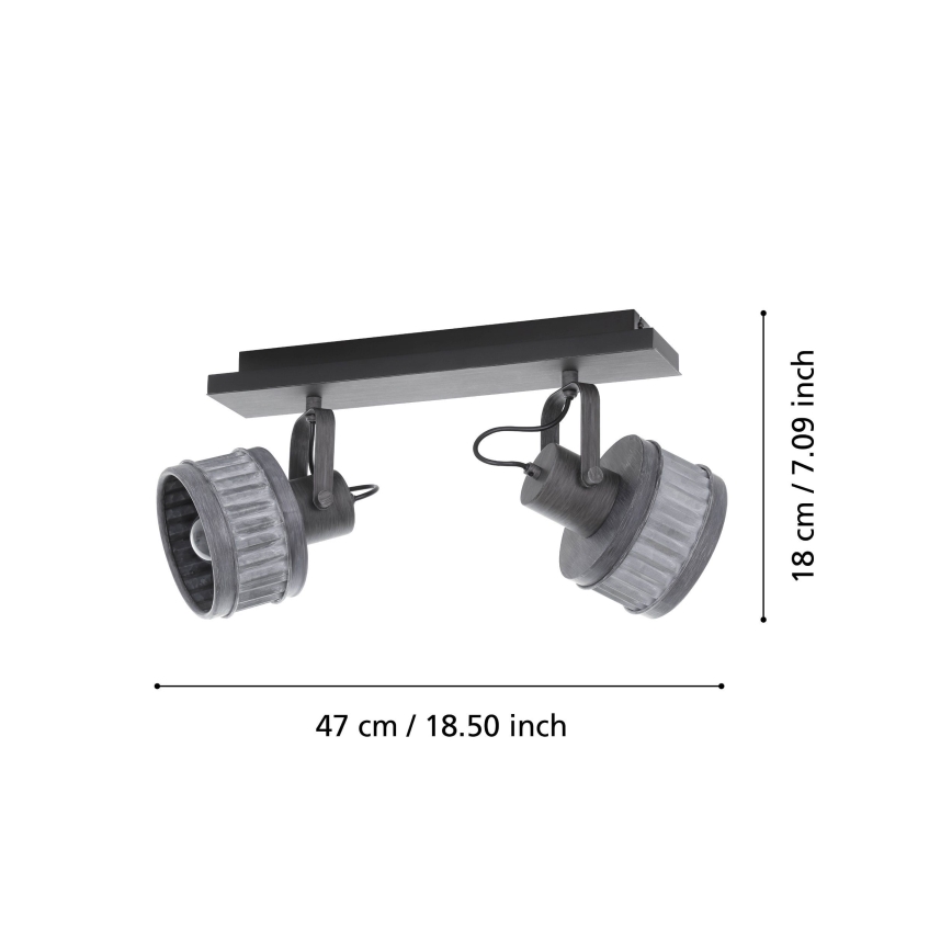Eglo 43445 - Taškinis šviestuvas TURROCK 2xE27/28W/230V