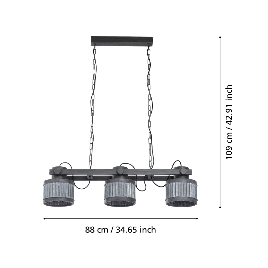 Eglo - Sietynas ant grandinės 3xE27/28W/230V