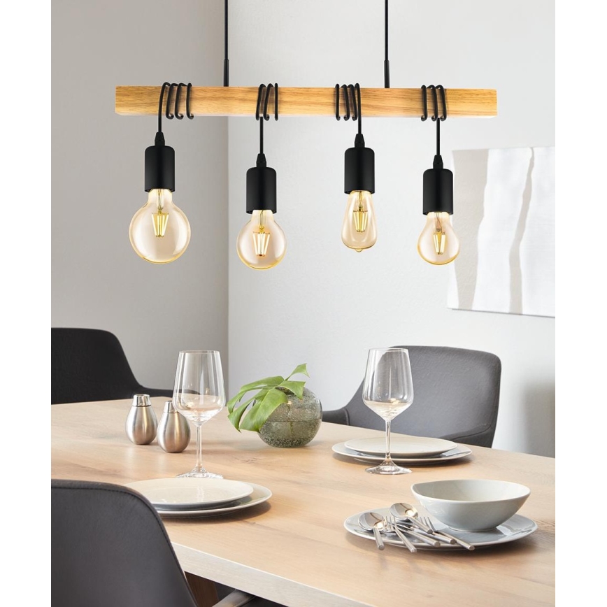 Eglo - Pakabinamas sietynas TOWNSHEND 4xE27/60W/230V - FSC sertifikuota