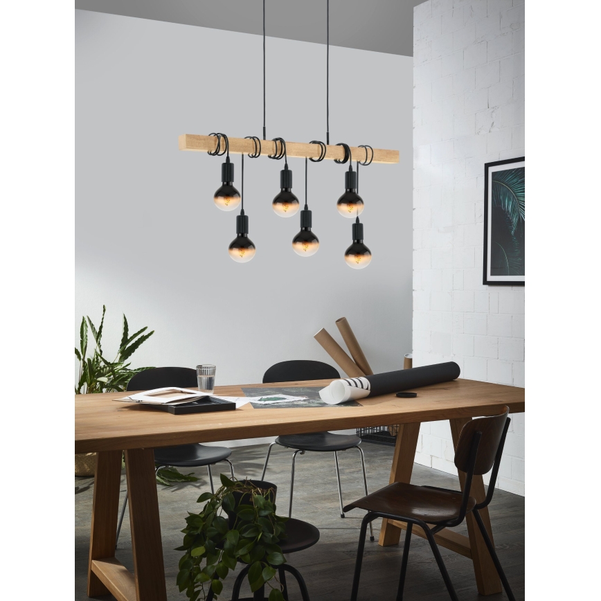 Eglo - Pakabinamas sietynas TOWNSHEND 6xE27/60W/230V