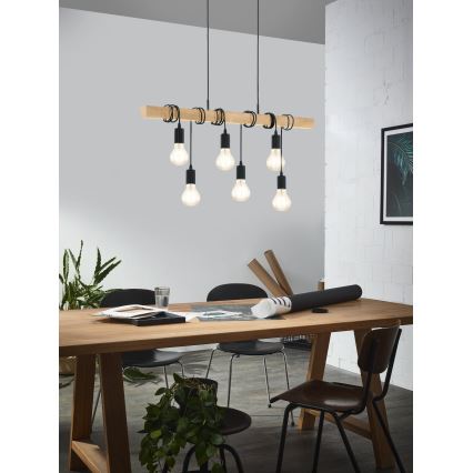 Eglo - Pakabinamas sietynas TOWNSHEND 6xE27/60W/230V