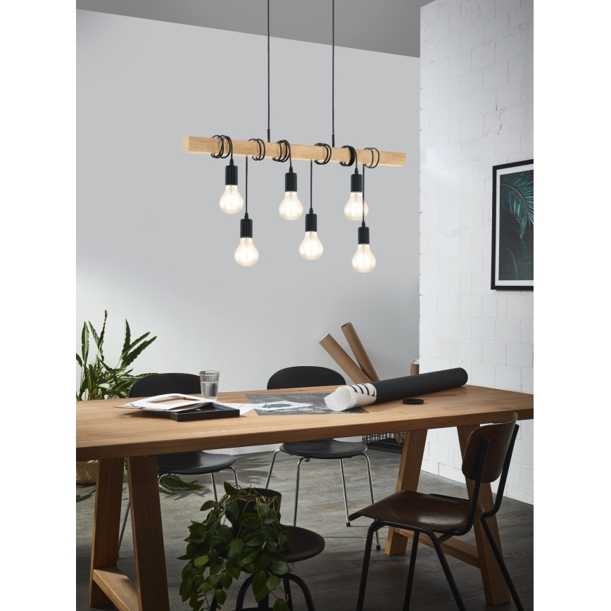 Eglo - Pakabinamas sietynas TOWNSHEND 6xE27/60W/230V