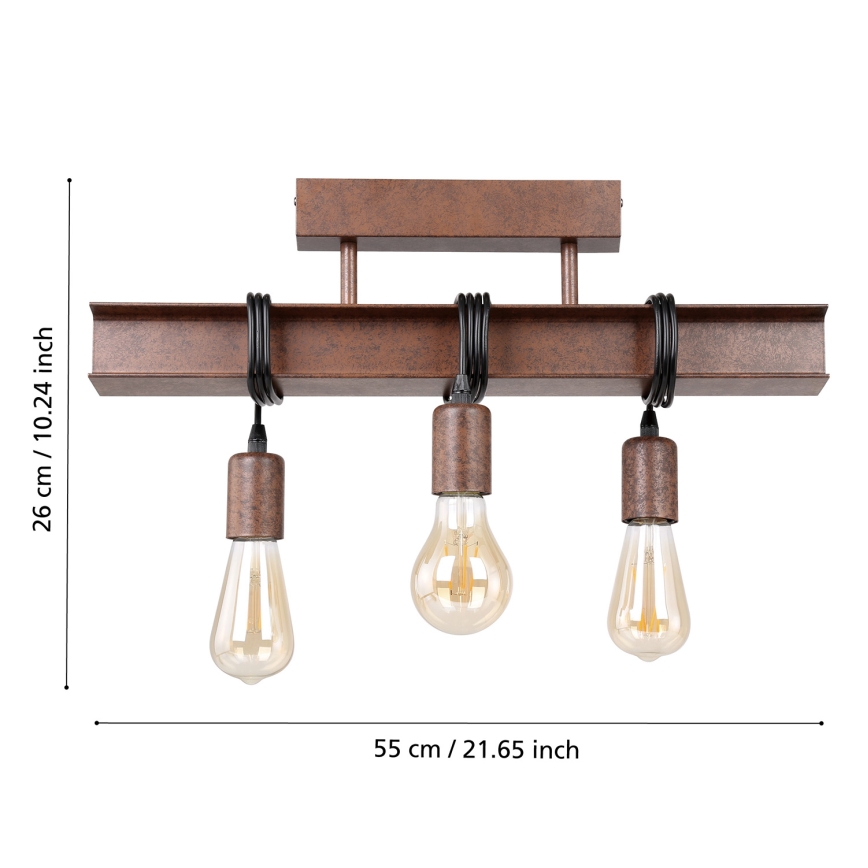 Eglo - Ant pagrindo montuojamas sietynas TOWNSHEND 3xE27/60W/230V
