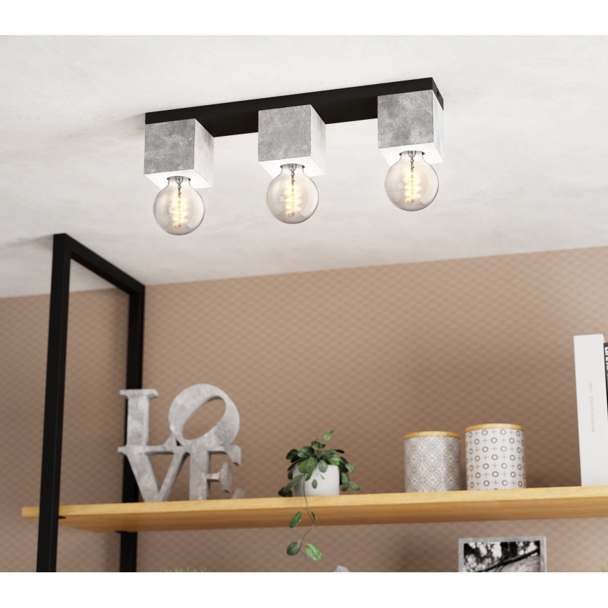 Eglo 43596 - PRESTWICK prie lubų montuojamas šviestuvas 3xE27/40W/230V