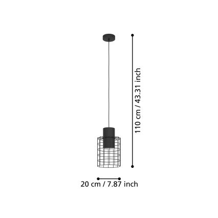 Eglo - Pakabinamas sietynas 1xE27/40W/230V d. 20 cm juodas