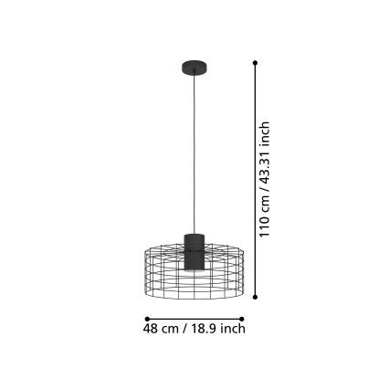 Eglo - Pakabinamas sietynas 1xE27/40W/230V d. 48 cm juodas