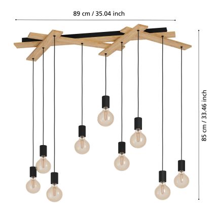 Eglo - Pakabinamas sietynas 9xE27/40W/230V