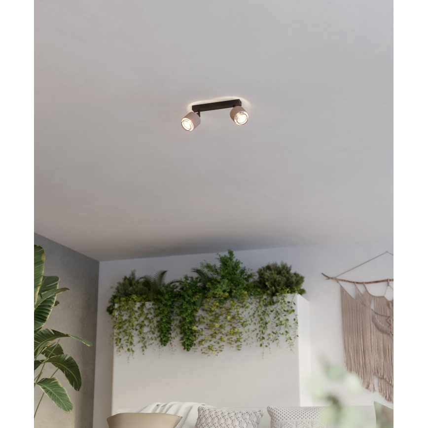 Eglo - Sieninis šviestuvas 2xE14/40W/230V juoda/smėlio spalva