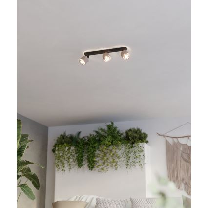 Eglo - Sieninis šviestuvas 3xE14/40W/230V juoda/smėlio spalva