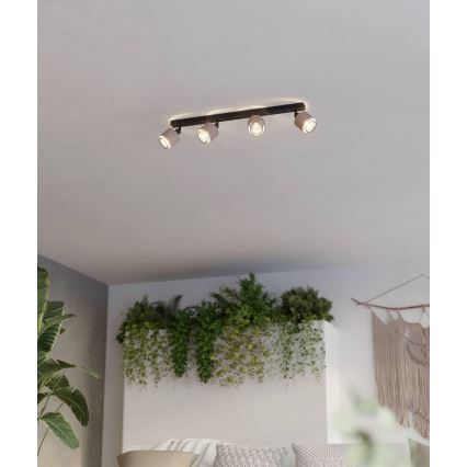 Eglo - Akcentinis apšvietimas 4xE14/40W/230V juoda/smėlio spalva