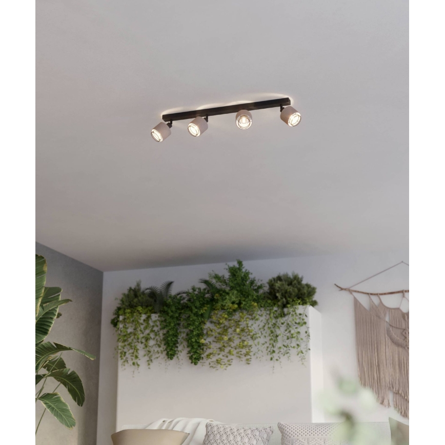 Eglo - Akcentinis apšvietimas 4xE14/40W/230V juoda/smėlio spalva