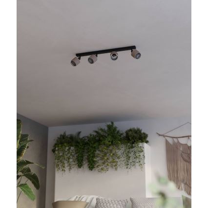 Eglo - Akcentinis apšvietimas 4xE14/40W/230V juoda/smėlio spalva