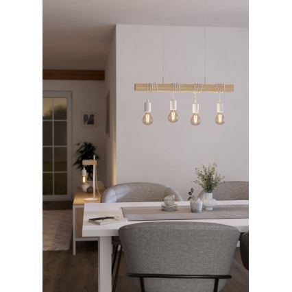 Eglo - Pakabinamas sietynas TOWNSHEND 4xE27/60W/230V - FSC sertifikuota