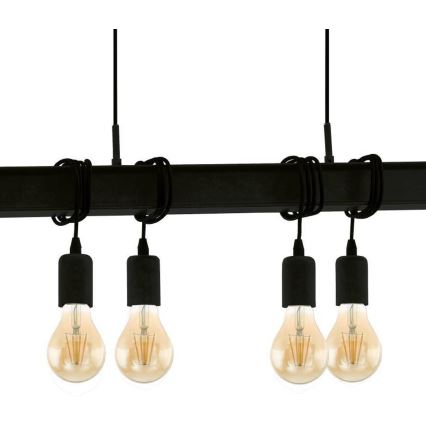 Eglo 43712 - Pakabinamas sietynas TOWNSHEND 6xE27/60W/230V juoda