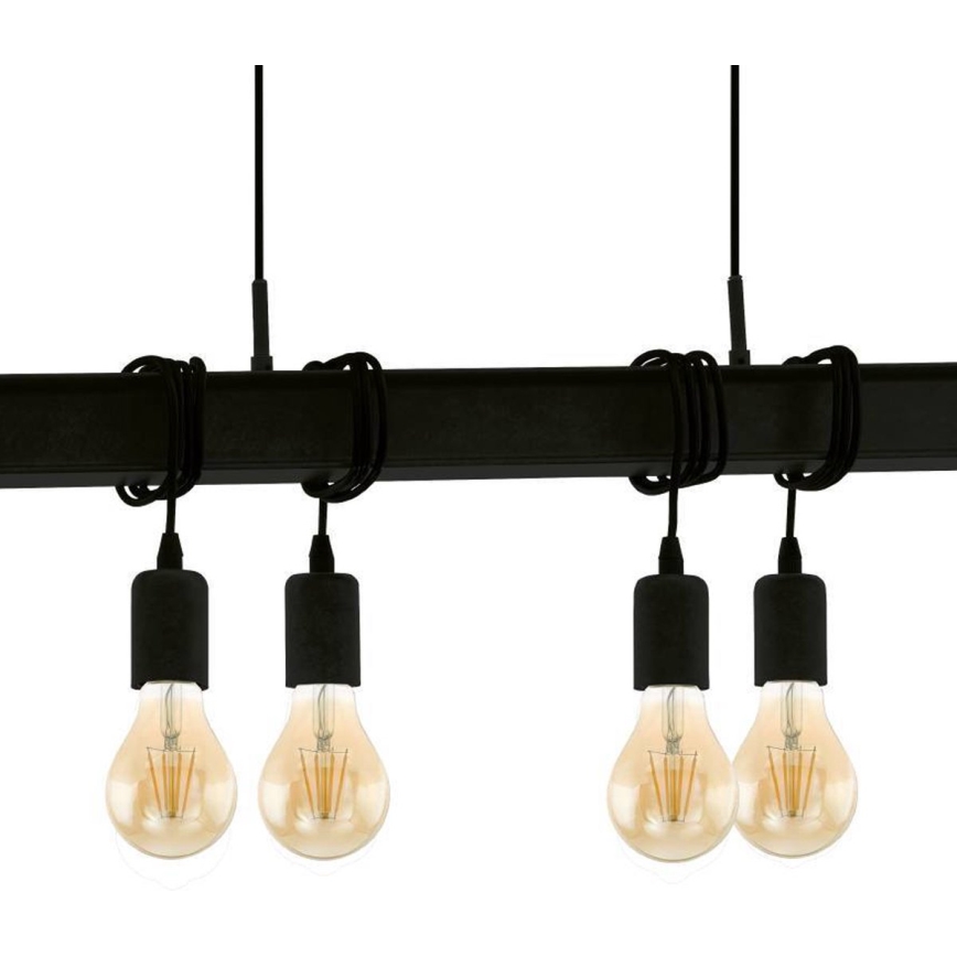 Eglo 43712 - Pakabinamas sietynas TOWNSHEND 6xE27/60W/230V juoda